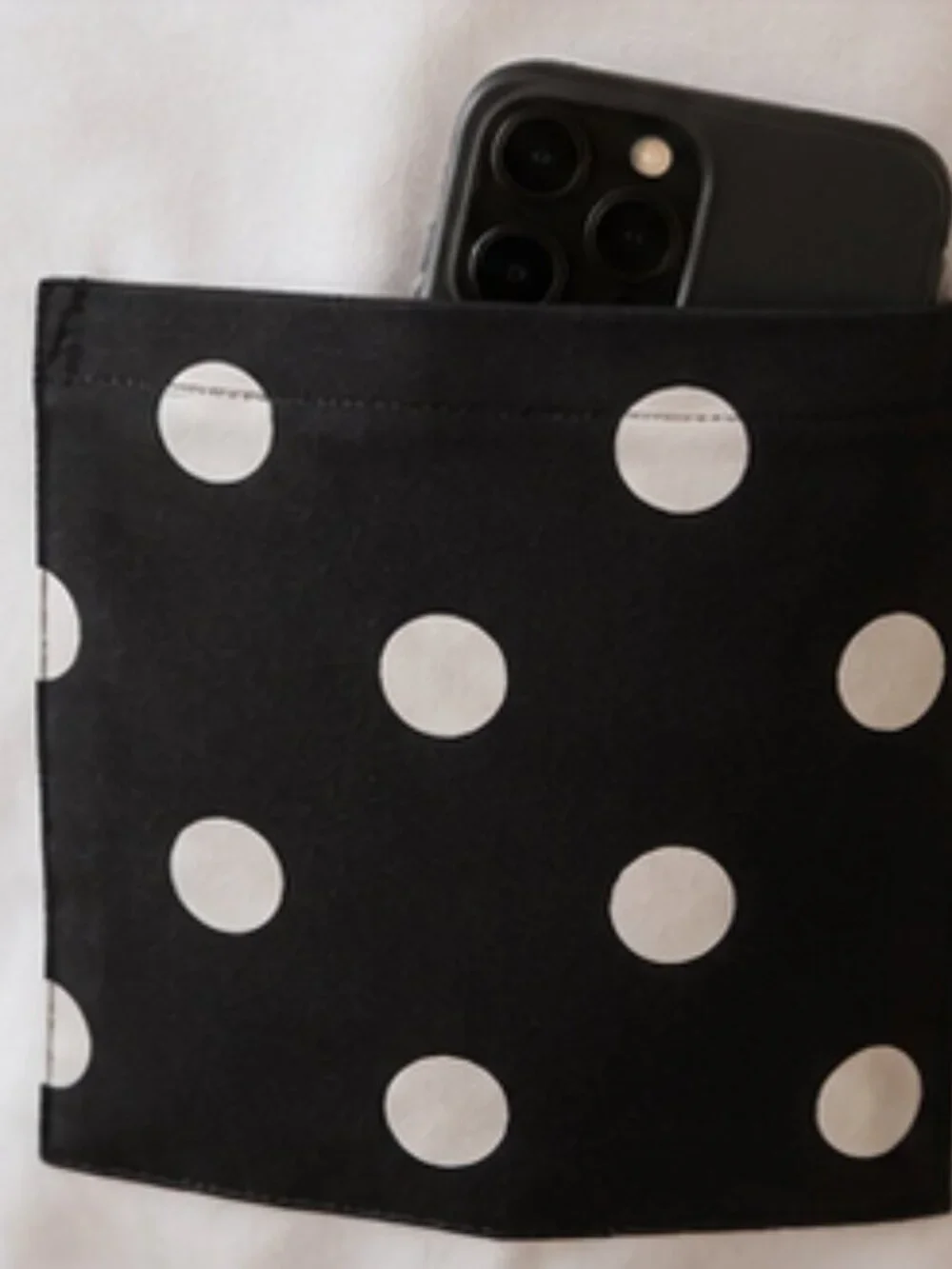 Black & White Polka Dot Utility Apron | 3 Pockets | Gold Hardware